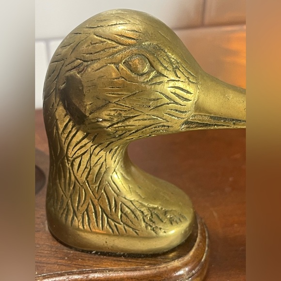 Vintage Wood Valet Tray with Brass Duck Head. - Picture 7 of 11
